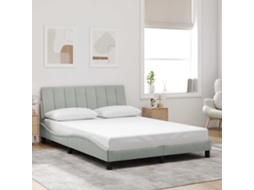 Vidaxl Estrutura De Cama Sem Colchão Hanko 120x200 Cm Veludo Cinzento-claro