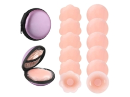Parches De Silicona Para Pechos Reutilizables Para Mujer 6 Pares Color Nude Con Bolsa De Almacenamiento Eva