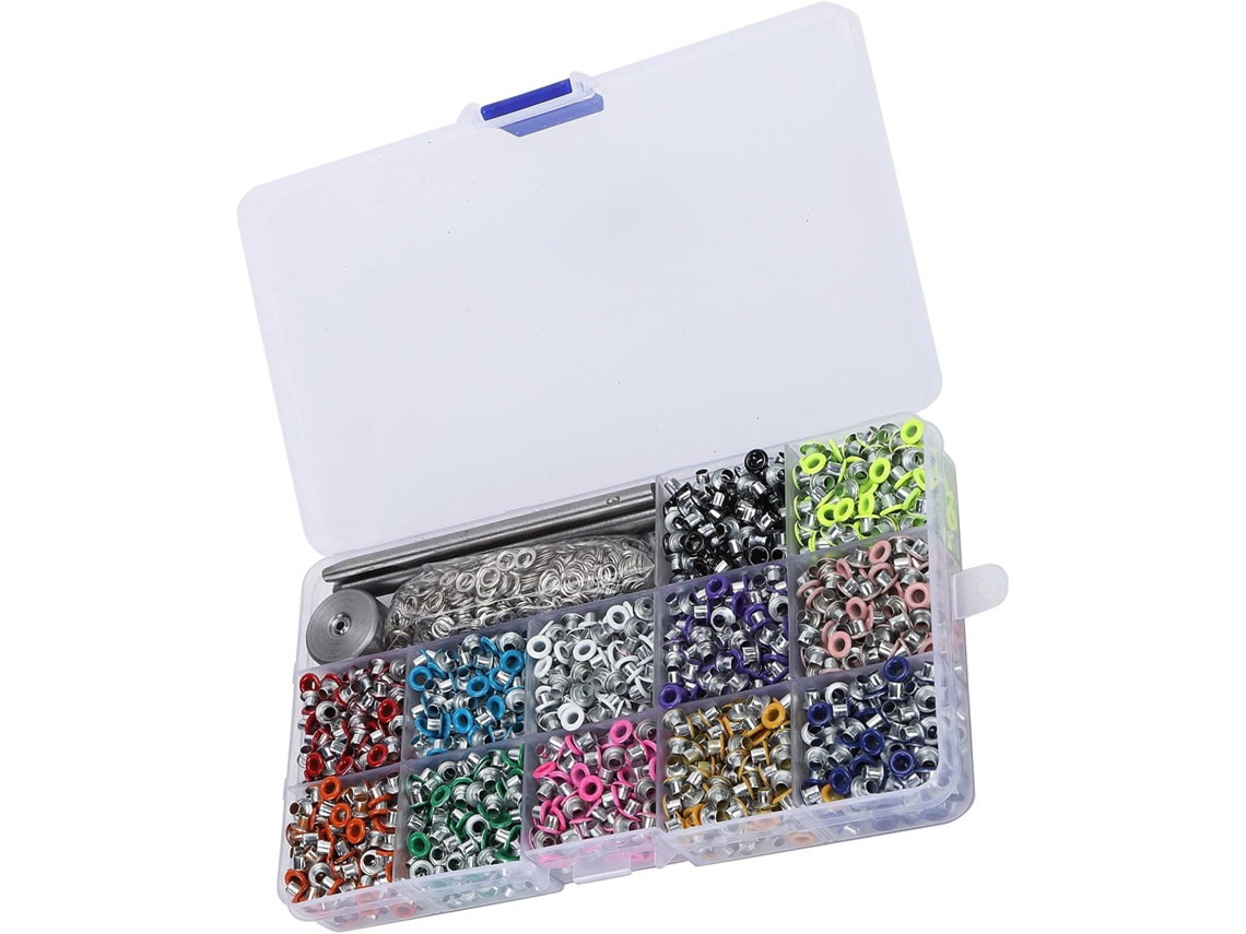 Kit Ilhós, Conjunto Colorido Metálico Ilhós Com Ferramenta