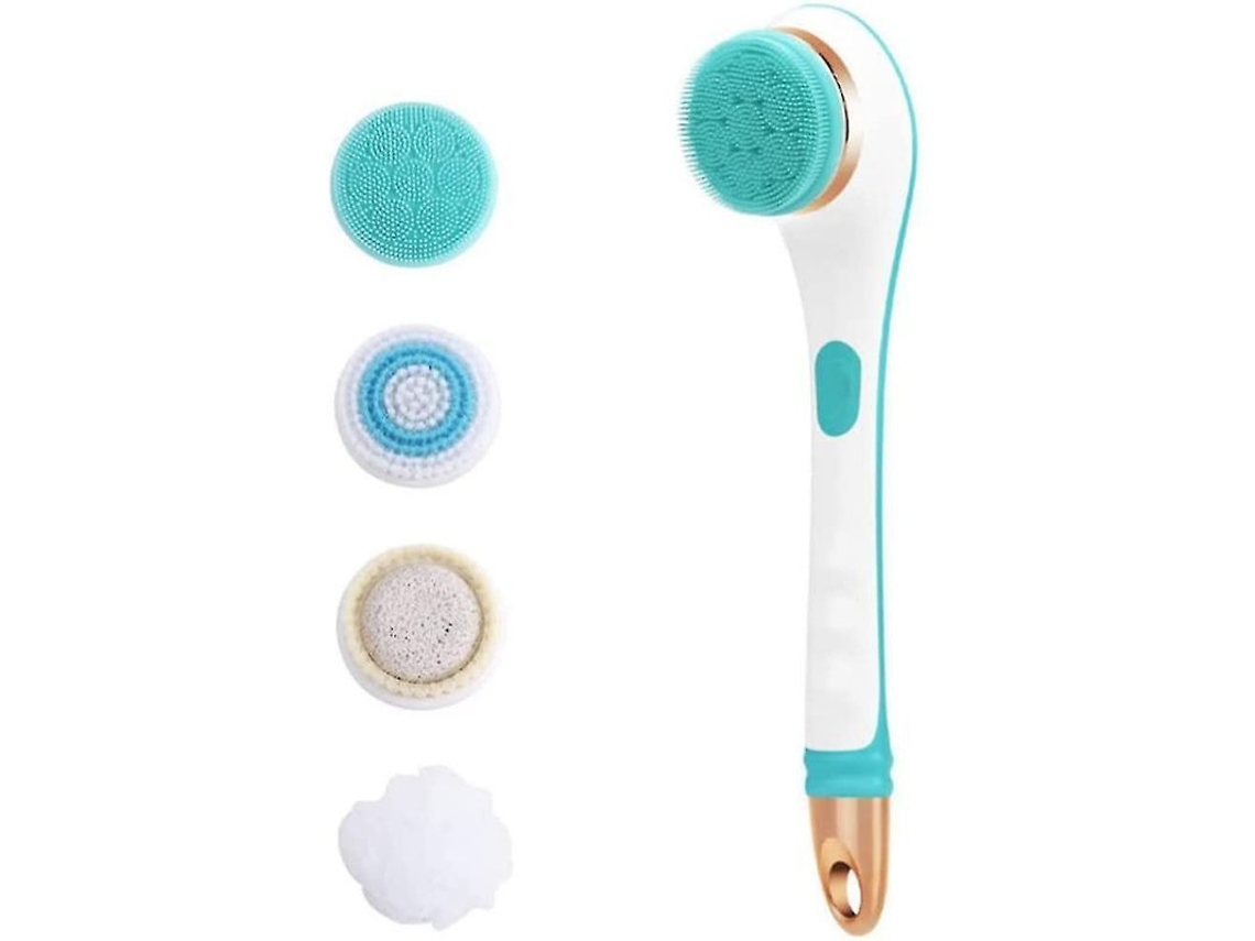 2026 cepillo de Baño Eléctrico Con Masaje Exfoliante, Silicona Suave, Recargable por Usb, 2 Velocidades, Azul.