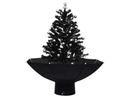 Árvore Natal c/ Neve VIDAXL base formato guarda-chuva 75 cm PVC preto