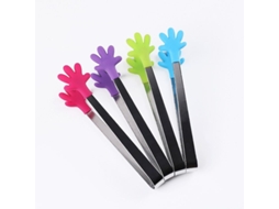 4 Pcs Pinças Mini de Aço Inoxidável com Cabeça de Silicone para Cozinha Buffet e Festas S/MARCA