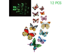 Ats 12 Peças de Imãs de Geladeira 3d Luminosas Borboleta Brilhantes no Escuro Decoração Magnética para Casa Quarto Decoração Mural Diy