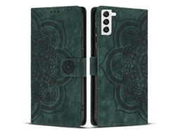 Capa De Celular De Couro Fosco Retrô Com Estampa De Mandala