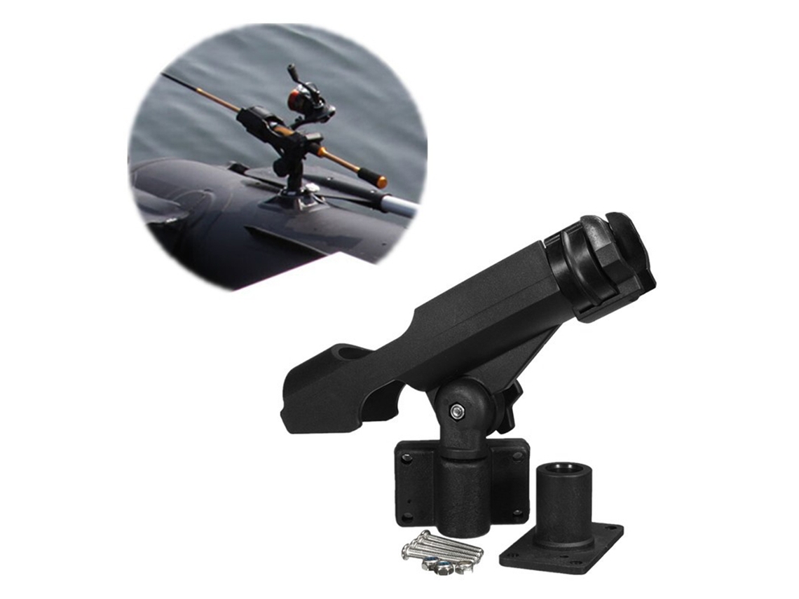 Suporte Para Vara De Pesca Plástico Ajustável Com Prensa Para Barco Kayak