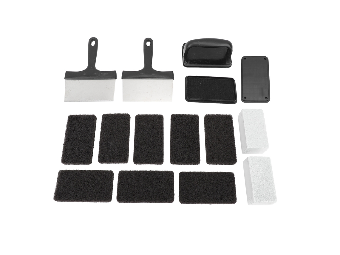Kit de Limpeza de Grelha e Frigideira 15pcs com Raspador Anti Queimaduras Multifuncional | S/MARCA