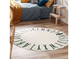 Tapete - A Fábrica De Decoração - Impressão De Alfabeto E Gato - Algodão - Diâmetro 90 Cm - Criança
