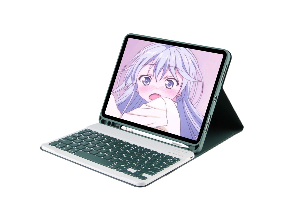 Capa Com Teclado Bluetooth Em Couro Compatível Com Ipad Air 5/4/10.9, Cor Verde