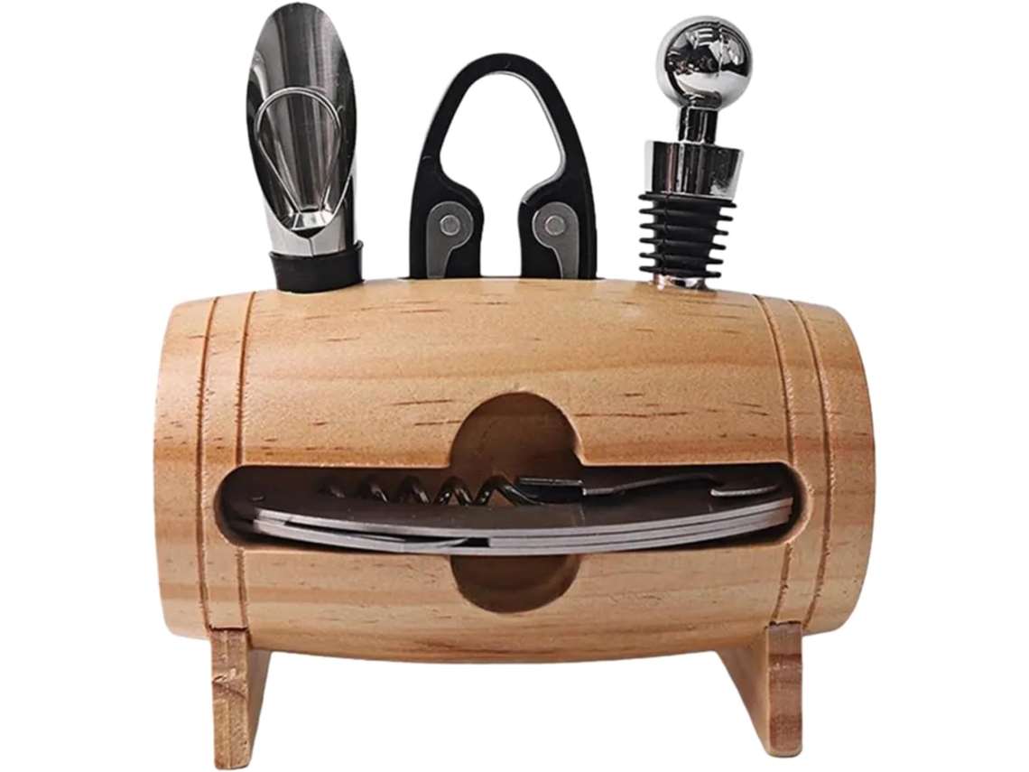 Saca-rolhas Manual Para Vinho, Com Suporte De Madeira Para Armazenamento Doméstico.