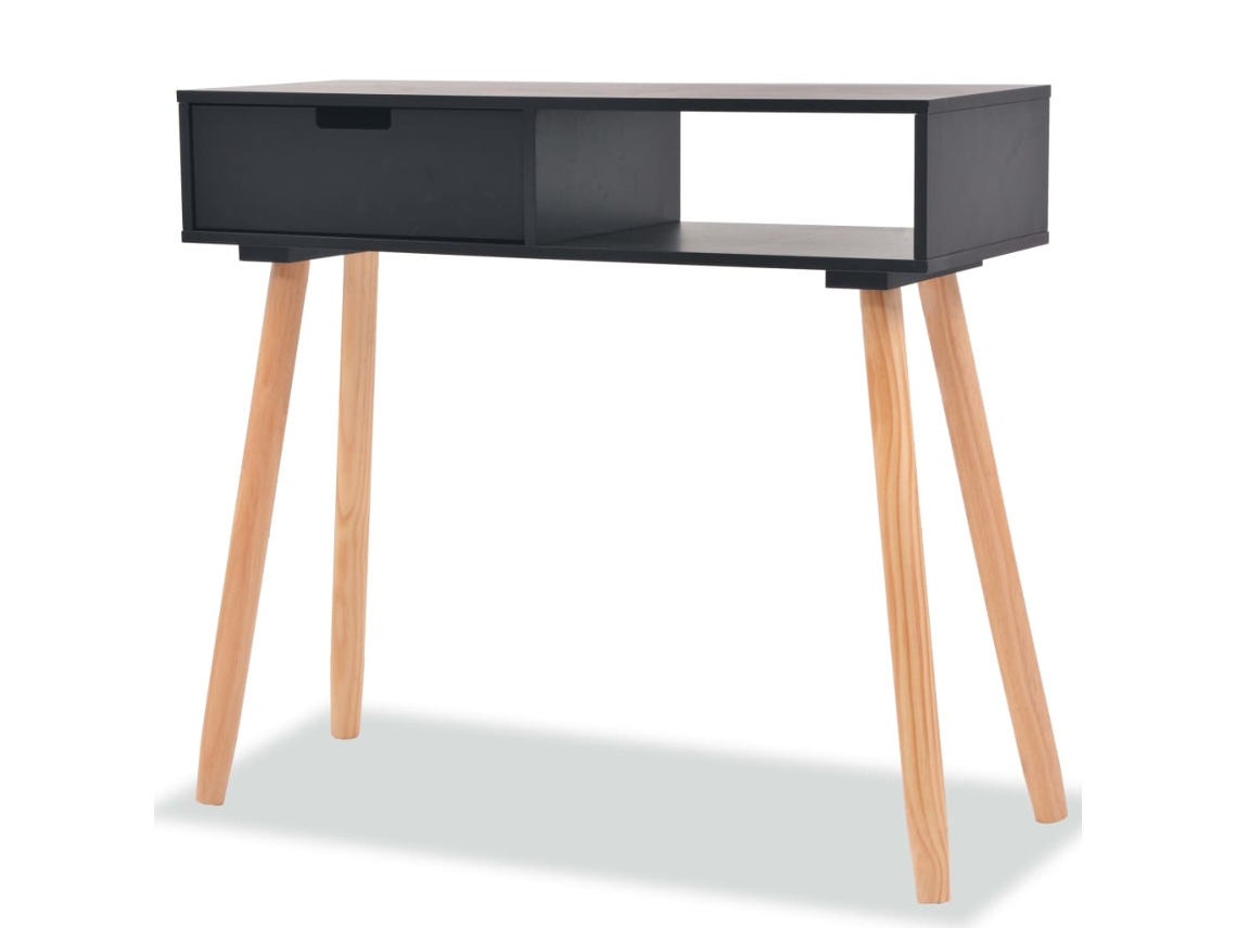 Console Table, Console Tables Vidaxl Preto Madeira De Pinho (n/a)
