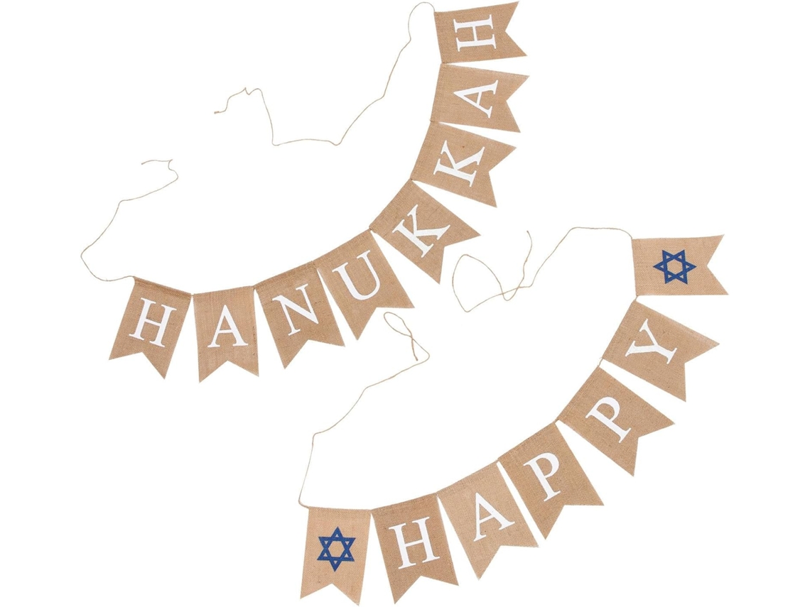 Guirlanda De Linho Para Janela Com Tema De Hanukkah
