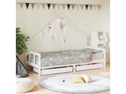 Vidaxl Estrutura Cama Infantil C/ Gavetas 90x190cm Pinho Maciço Branco