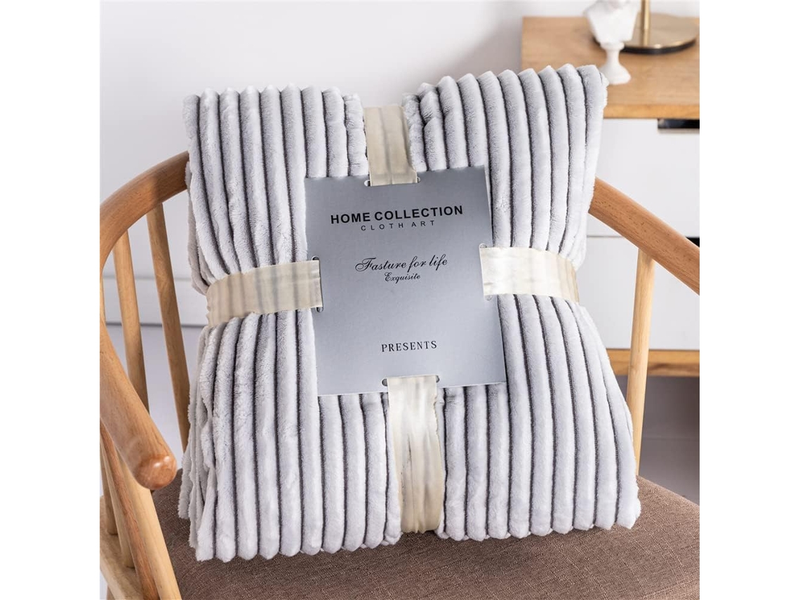 Manta de Flanela Listrada Fansu Lã Macia e Quente para Crianças Colcha Quarto Adequada Todas as Estações 230x2