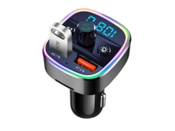 Transmissor Fm YIZHOOD Q3 12-24V Dual Port Usb Carregador de Carro Bluetooths Carregador Universal Usb para Telefones Celulares Laptop Preto