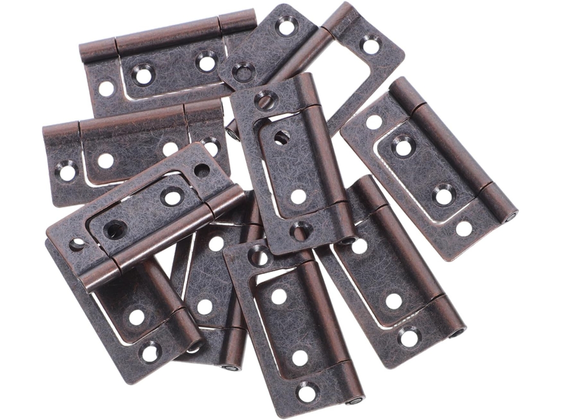 Conjunto De 10 Dobradiças Planas Reforçadas Para Portas Cozinha,