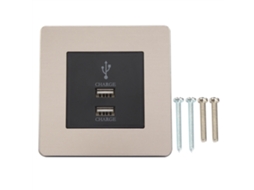 Tomada de parede dupla USB tipo 86 (carregamento rápido de 2,4 A, com proteção contra choques)