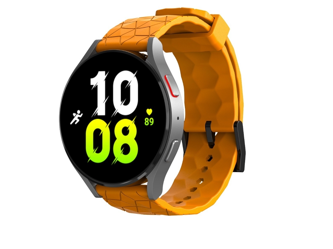 Pulseira De Relógio Com Estampa Futebol 20 Mm, Compatível Garmin Forerunner 255, Laranja, Acabamento Moderno