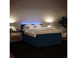 Vidaxl Cama Boxspring Com Colchão 140x190 Cm Veludo Azul