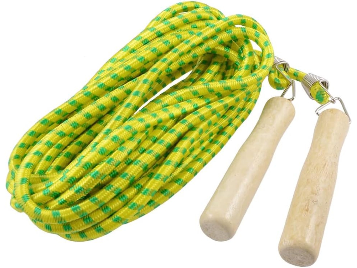 Corda De Pular Ruilogod Para Musculação, Com Cabo De Madeira, Nas Cores Amarelo E Verde, 6, 5m Id D96 0cb 73d E03 76b