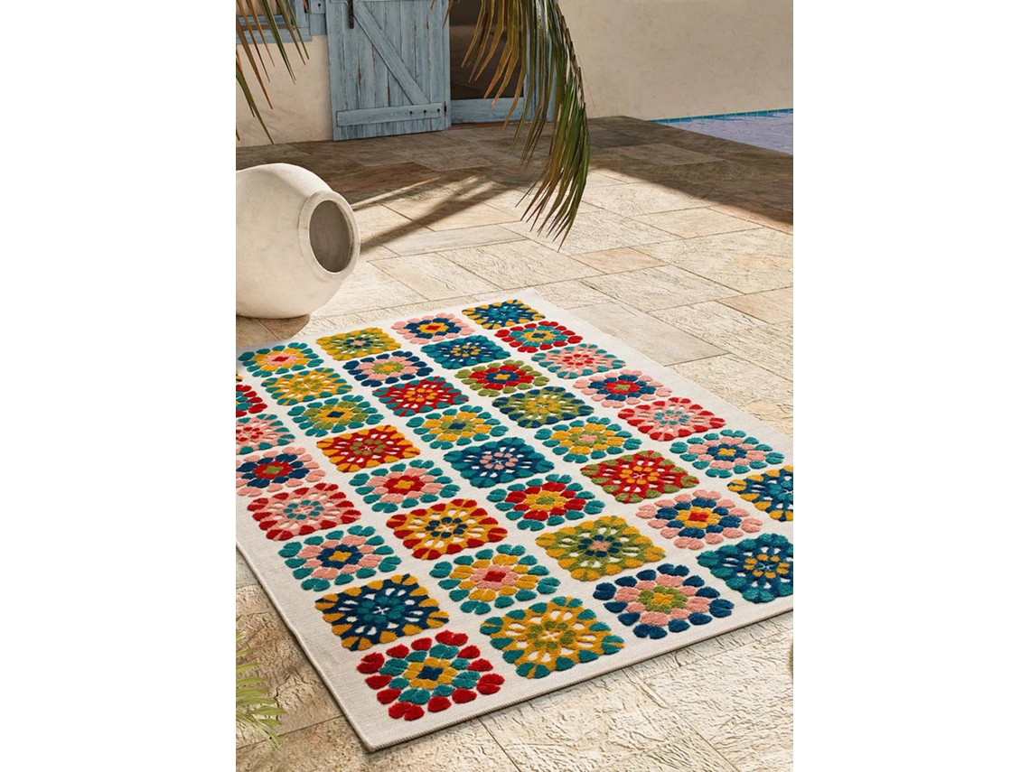 Tapete Exterior Geométrico Em Relevo - Atticgo - Mila Multicolorido 120x170 Cm
