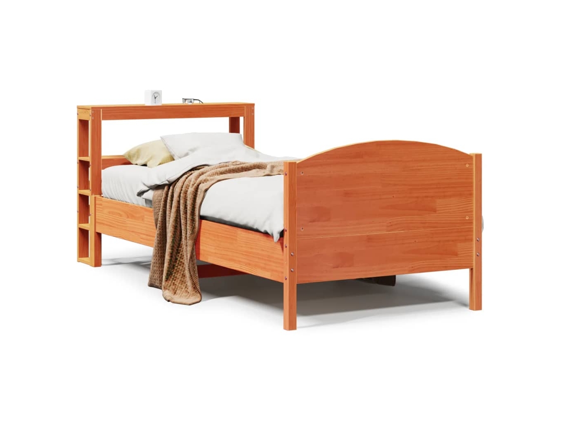 Bed Frame, Bed Frames Vidaxl Marrom Madeira De Pinho (75 X 190 Cm)