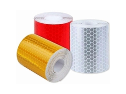 Cinta Reflectiva Adhesiva Blanca, Roja Y Amarilla Hexagonal para Herramientas, Talleres, Vehículos Y Prevención de Accidentes 5cmx3m