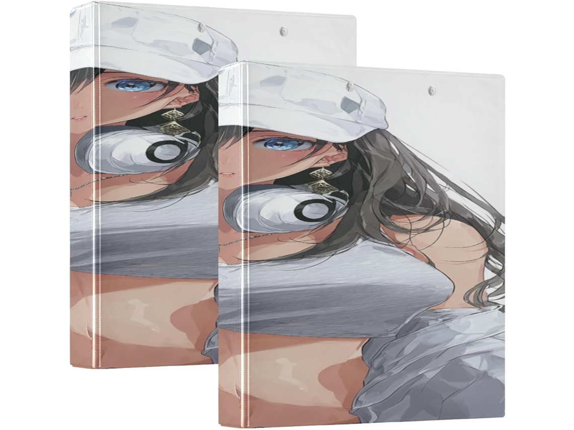Pasta Escolar White Hat Anime Sports Beauty 1-1 2-polegadas, Argolas Redondas Com Capa De Bolso, Pacote Com 1 2-pastas