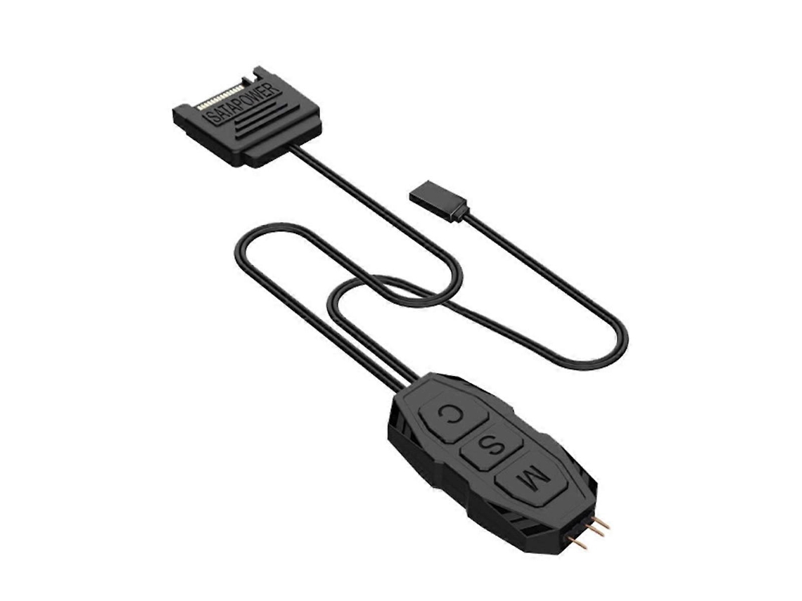 Cabo Controlador Argb 5v 3 Pinos, Controlador Rgb Sata, Cabo Controlador Para Fitas De Led Para Pc Aquaforge