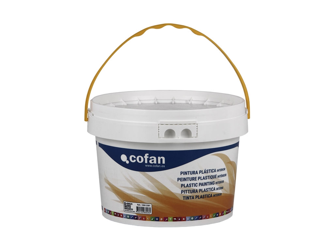 Tinta plástica para interiores | Cor Branco | Quantidade 5, 10 ou 20 kg