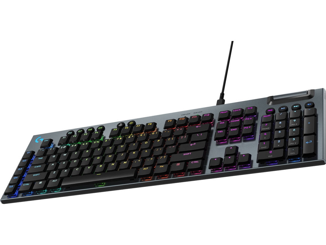 Teclado Mecânico Logitech G915 X Full-Size Low-Profile RGB Wired GL Tactile Switches (Inglês - Preto)