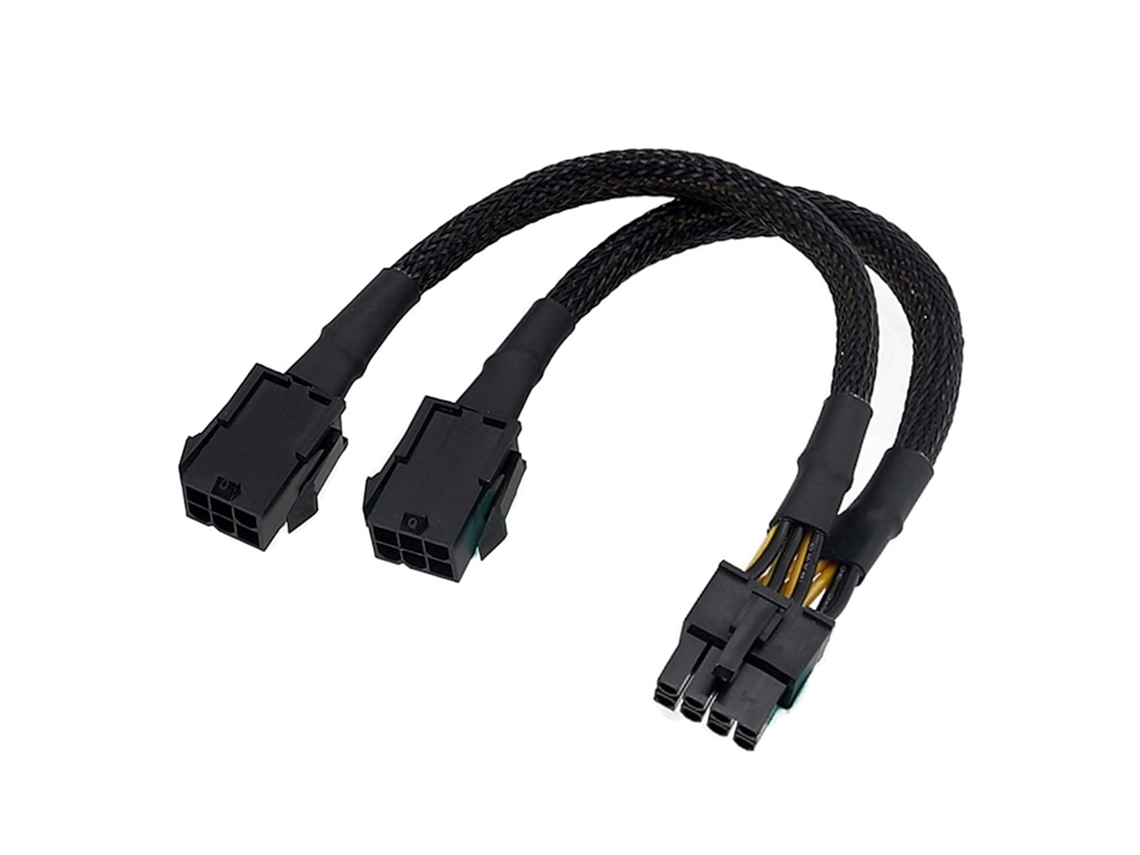 Adaptador De Gpu 6 Pinos Para 8 Pinos, Duplo Fêmea Macho Com Fonte