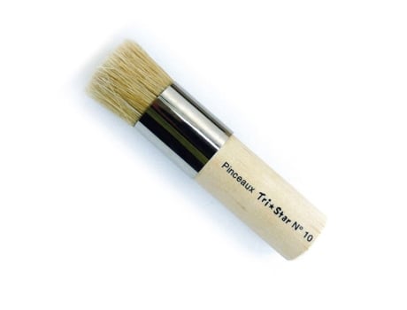 Pincel De Estêncil N°10 Ø 20 Cerdas Naturais Tri Star