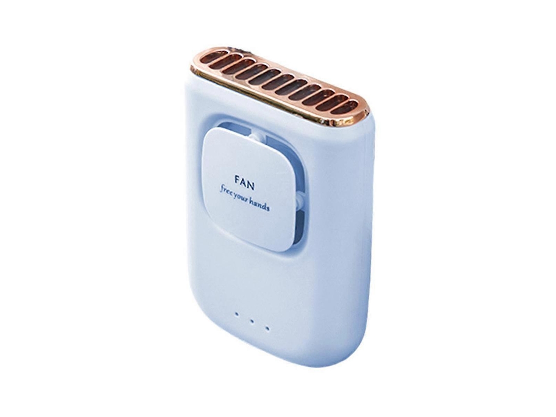 Ventilador De Pescoço Recarregável Para Camping Azul