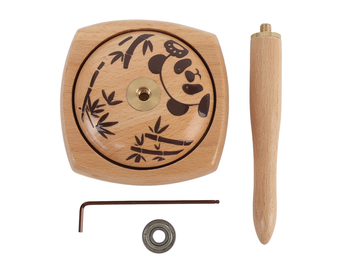 Portador De Hilo Desmontable Spinner De Madera Para Tejer Crochet Artes Manuales Diseño Panda
