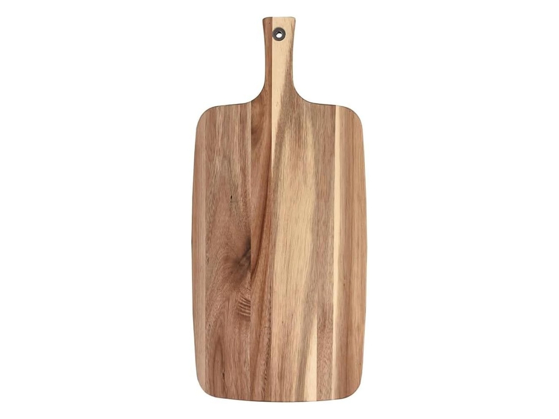 Tabla Para Cortar Picar Y Servir De Madera De Acacia Con Asa Xl, 55x26x1.5cm Barbacoa Plato De Aperitivos Para Charcutería