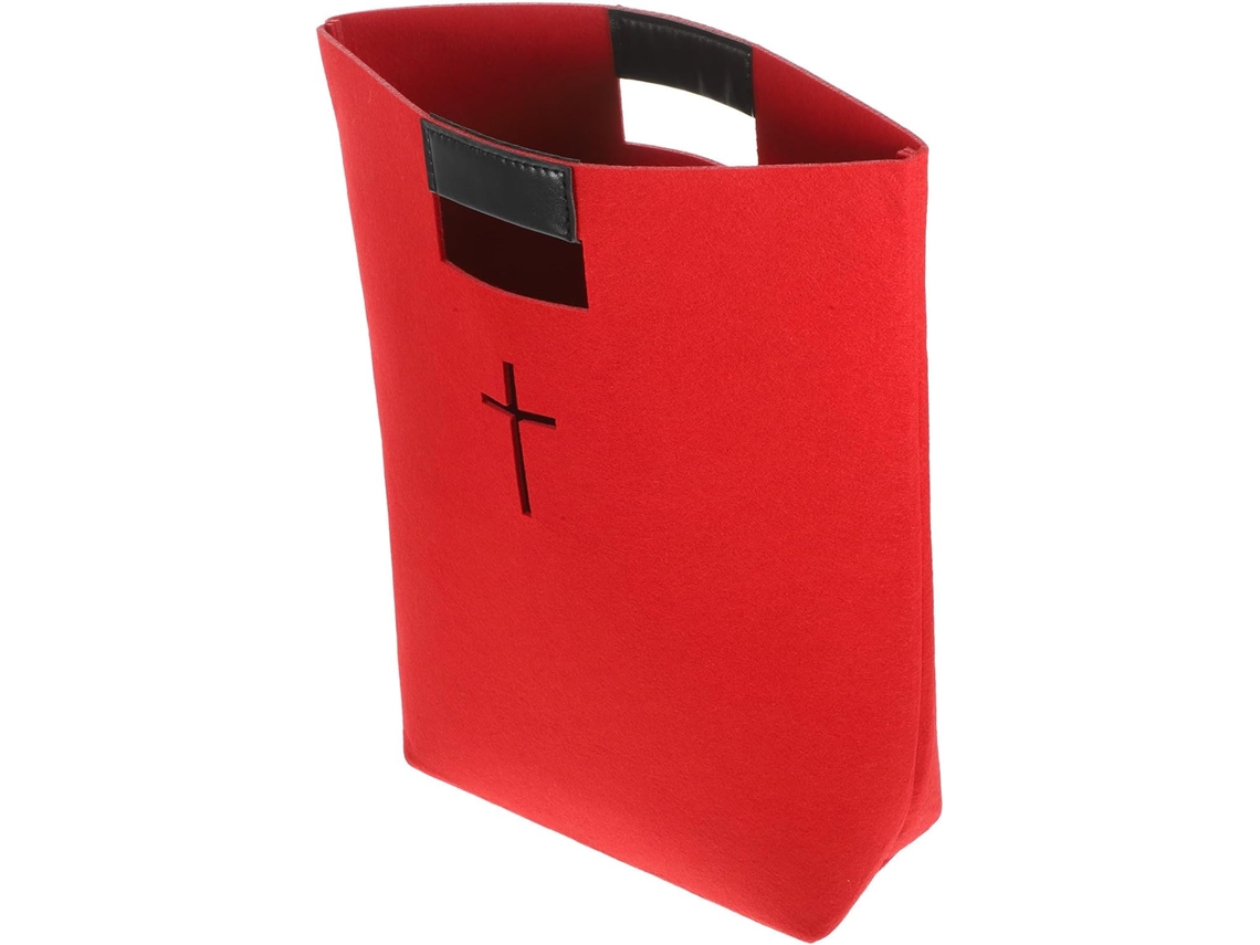 Capa Grande De Feltro Para Bíblia, Com Estampa De Cruz, Bolsa Resistente, Cor Vinho, Estojo De Grande Capacidade Para