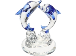 Ornamento De Mesa Em Forma De Golfinho De Cristal, Estatueta Decorativa Feita À Mão, Pequeno Objeto Para Sala