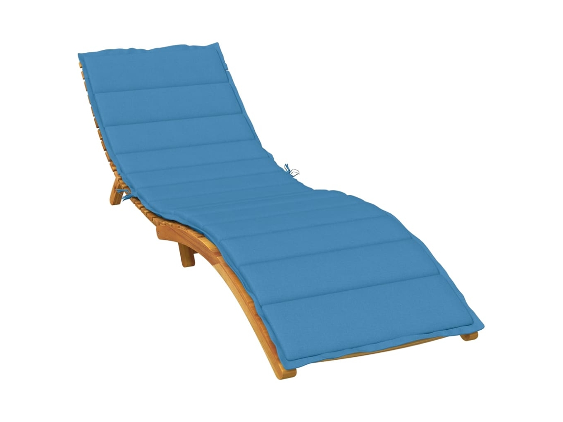 Vidaxl Almofadão Para Espreguiçadeira 200x60x4cm Mesclado Tecido Azul