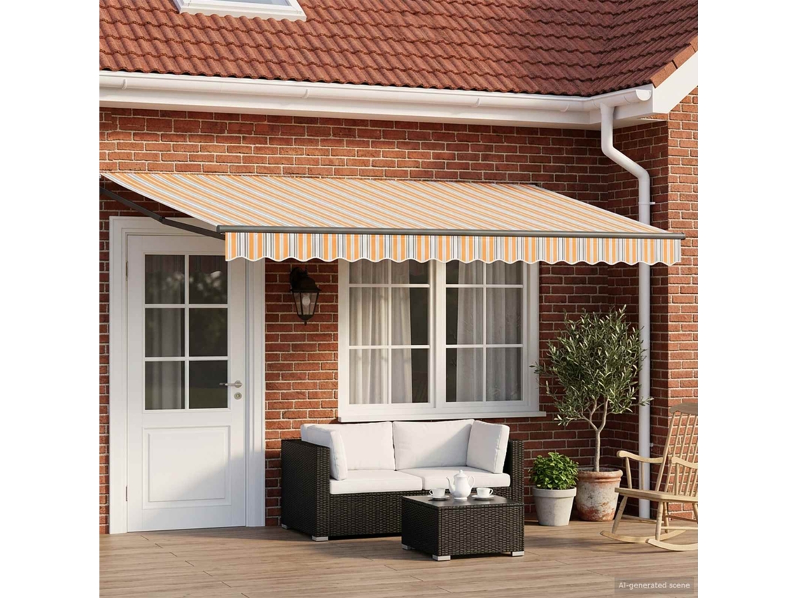Vidaxl Toldo Retrátil Elétrico Amarelo, Cinza, Antracite 4 × 3 M