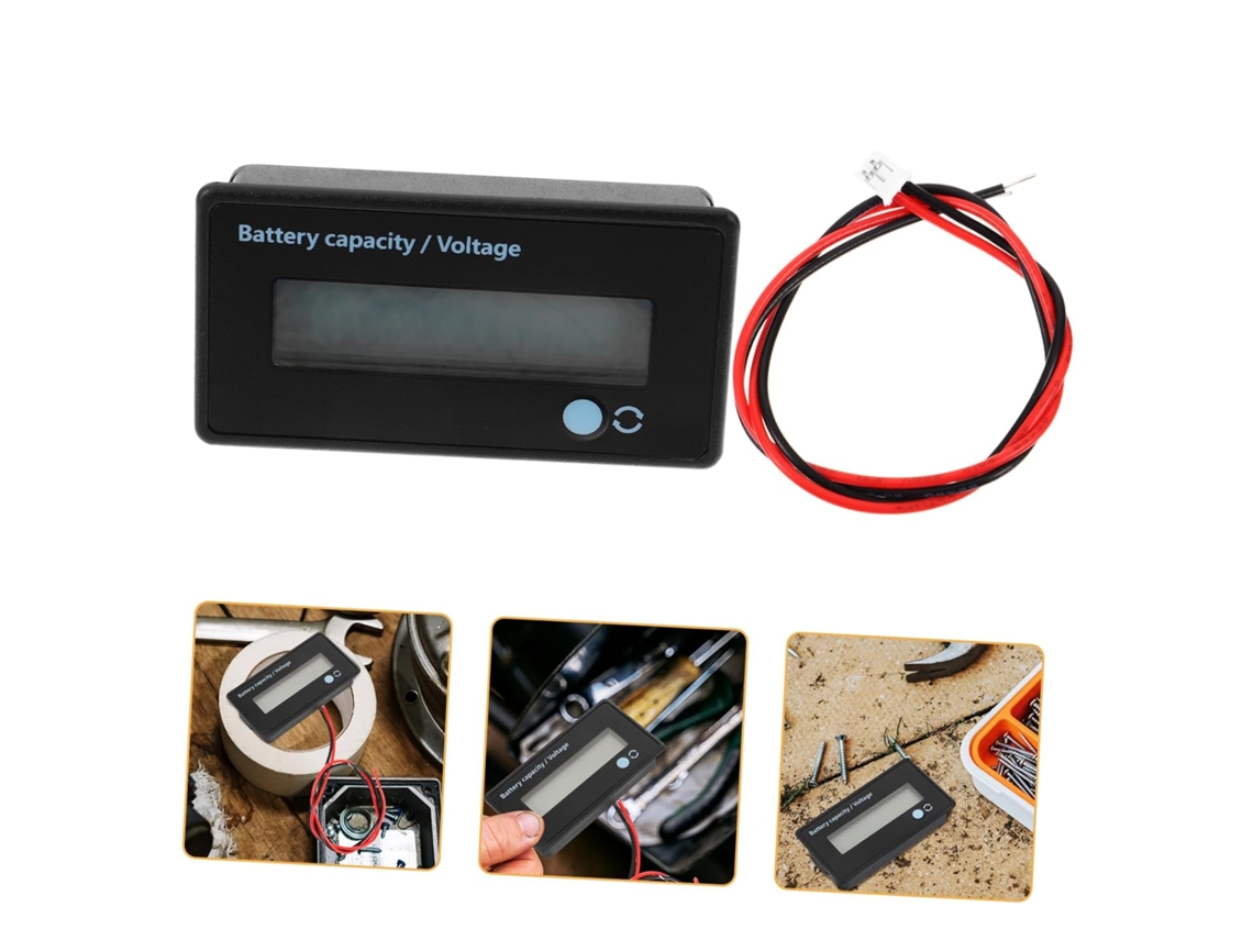 Testador De Capacidade De Bateria De 3 Peças Com Voltímetro E Tela Lcd Retroiluminada.