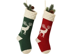 Meias De Natal Com Padrão De Rena Teido Para Decoração Tradicional Em Meia De Suspensão