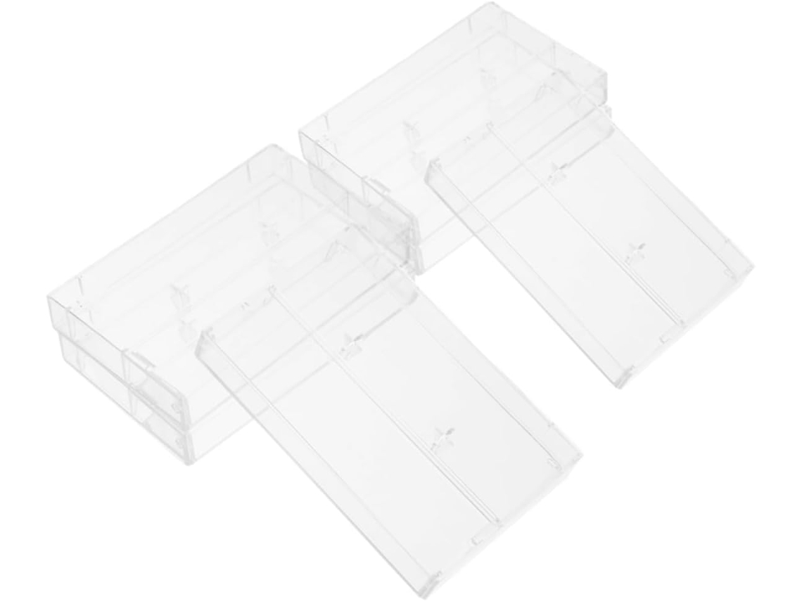 Organizador de Fitas Cassete Transparente em Abs, Caixa Armazenamento para 6 Fitas, Design Elegante e Multifun