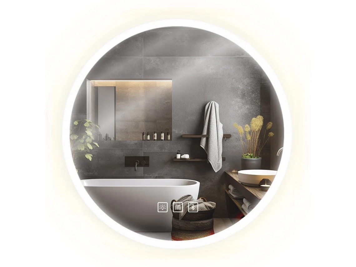 Espelho de Parede REA Led Bluetooth Ffj Chrome 80cm
