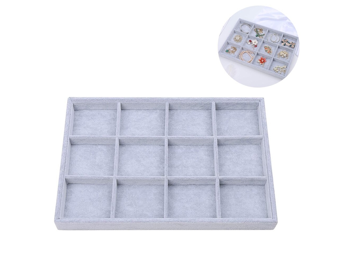 Organizador de Bijuterias com Prateleira 35x24x3cm com Divisórias Ajustáveis AOZORZ
