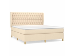 Box Spring Bed, Box Spring Beds Vidaxl Creme Tecido (180 X 200 Cm)