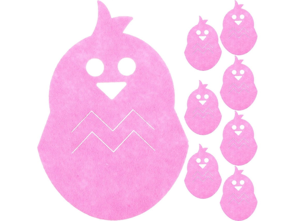 8 Capas para Utensílios Decorativos em Forma de Frango para Páscoa para Festa e Decoração de Mesa 16x11cm Rosa