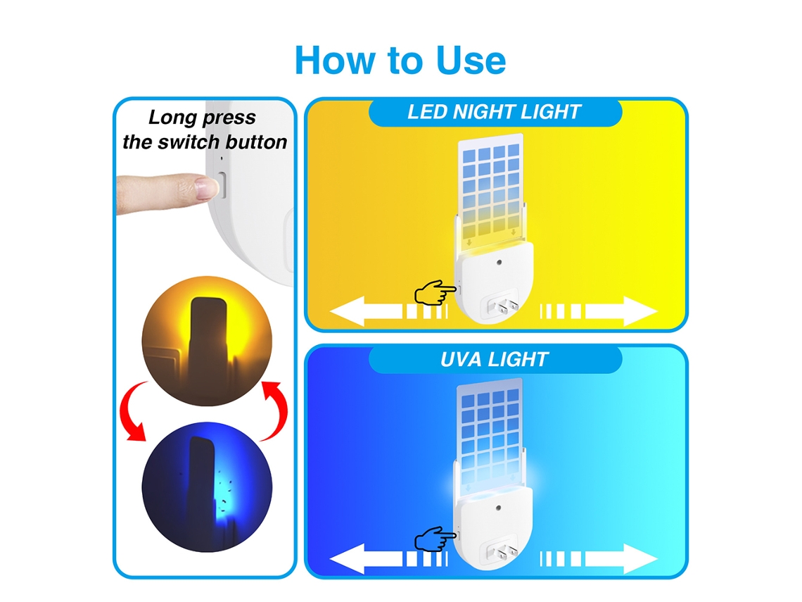 Capturador de Insetos Plug-in com Luz Roxa e Pads