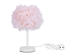 Abajur de Mesa Floral Rosa Suave para Quarto, Cabeceira, Decoração, Led, 110/240v, Plug Eu | S/MARCA