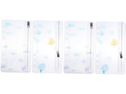 Bolsa Série 2 Com Porta Cartões E Bloco De Notas, Em Pvc, Acessório Para Scrapbooking, Transparente Gokoco