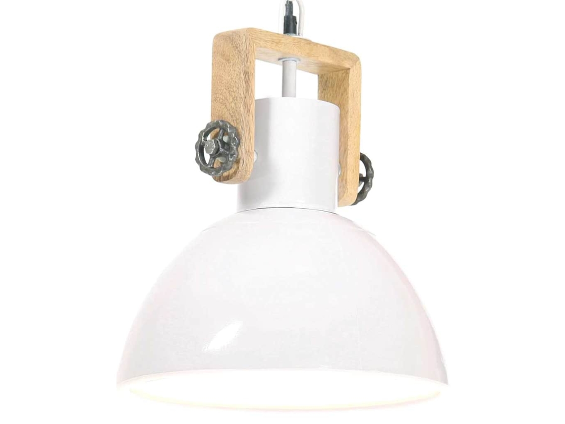 Vidaxl Candeeiro Suspenso Industrial Redondo 25 W 30 Cm E27 Branco
